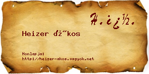 Heizer Ákos névjegykártya